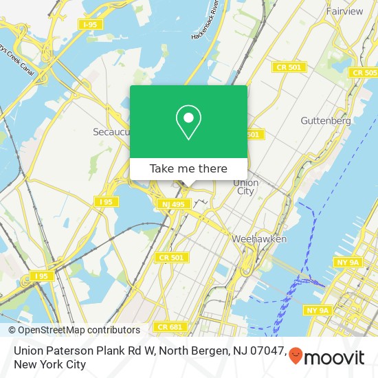 Union Paterson Plank Rd W, North Bergen, NJ 07047 map