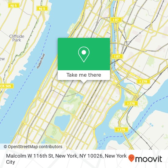 Mapa de Malcolm W 116th St, New York, NY 10026