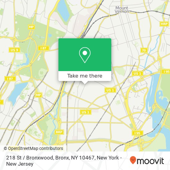 Mapa de 218 St / Bronxwood, Bronx, NY 10467