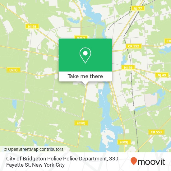 Mapa de City of Bridgeton Police Police Department, 330 Fayette St