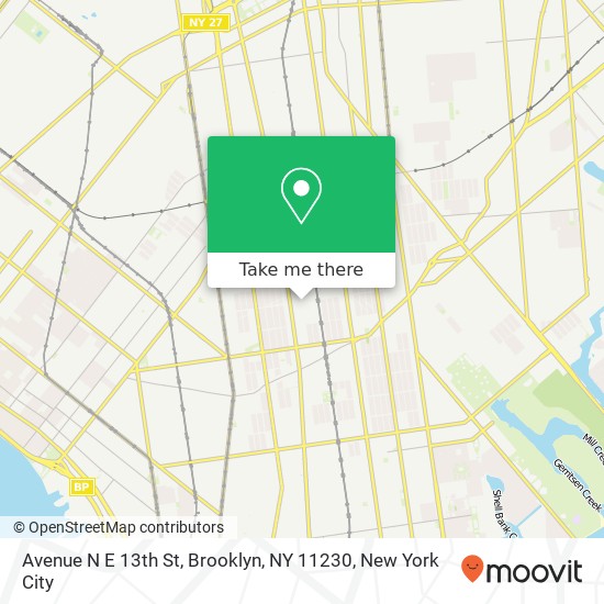 Mapa de Avenue N E 13th St, Brooklyn, NY 11230