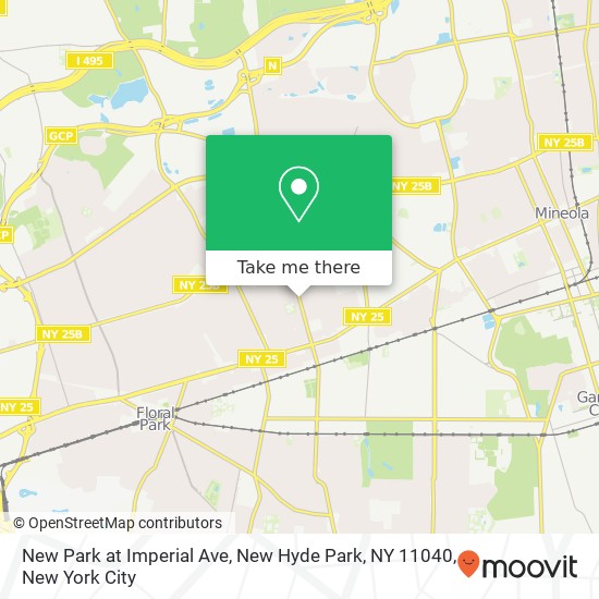 Mapa de New Park at Imperial Ave, New Hyde Park, NY 11040