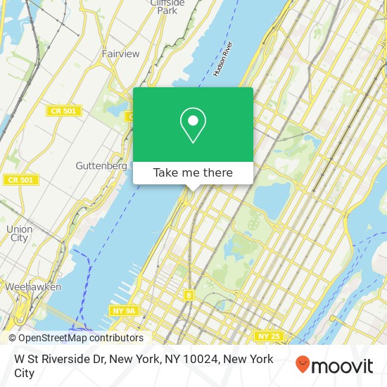 Mapa de W St Riverside Dr, New York, NY 10024