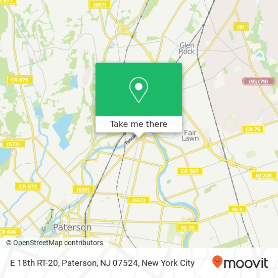 Mapa de E 18th RT-20, Paterson, NJ 07524