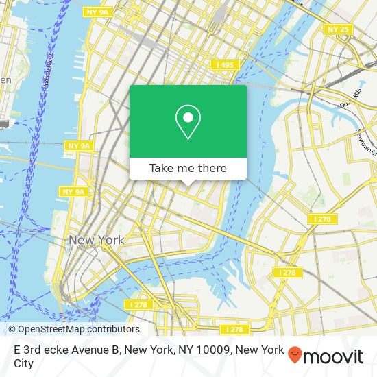 E 3rd ecke Avenue B, New York, NY 10009 map