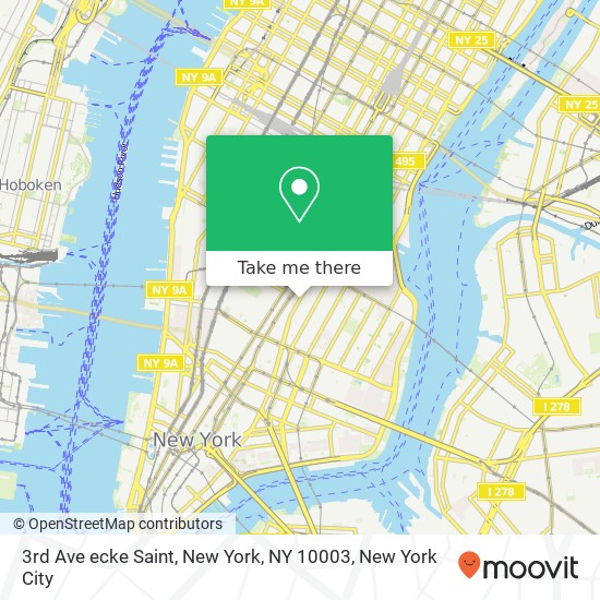 Mapa de 3rd Ave ecke Saint, New York, NY 10003