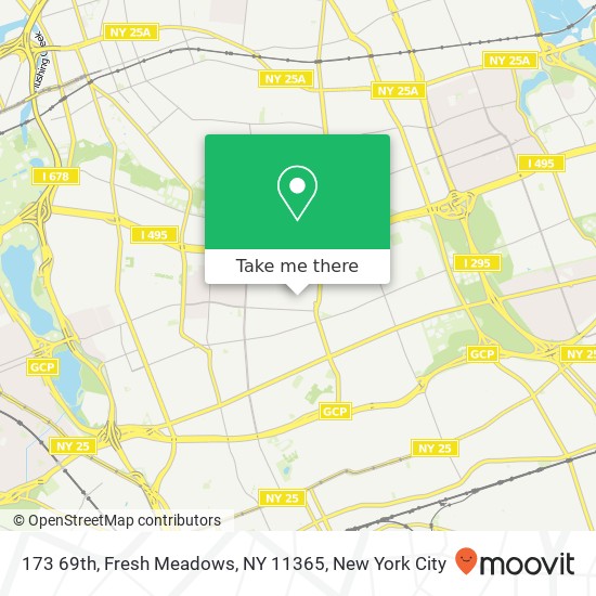 Mapa de 173 69th, Fresh Meadows, NY 11365