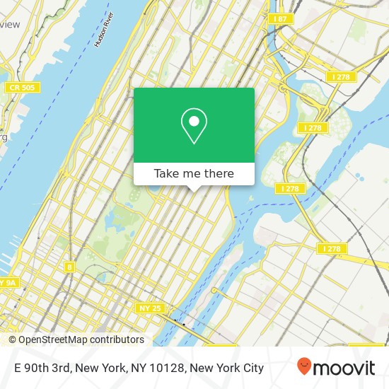Mapa de E 90th 3rd, New York, NY 10128