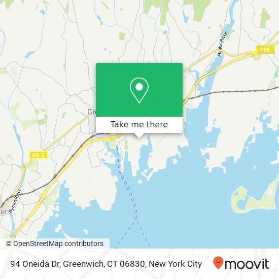 Mapa de 94 Oneida Dr, Greenwich, CT 06830