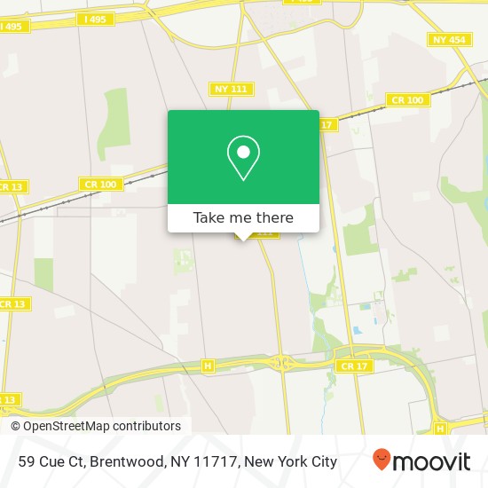 Mapa de 59 Cue Ct, Brentwood, NY 11717