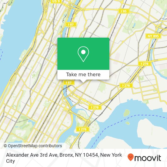 Mapa de Alexander Ave 3rd Ave, Bronx, NY 10454