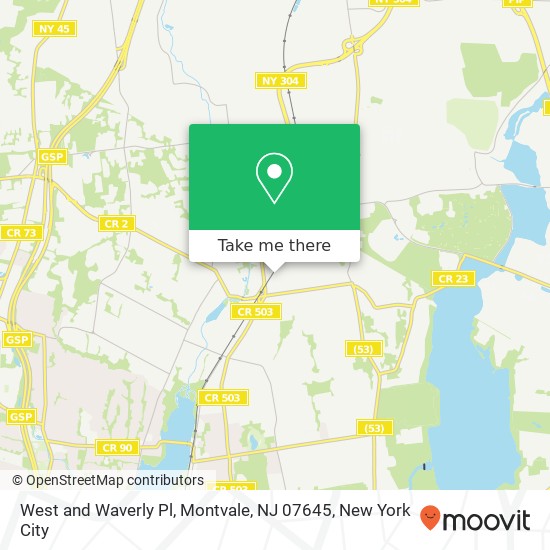 Mapa de West and Waverly Pl, Montvale, NJ 07645