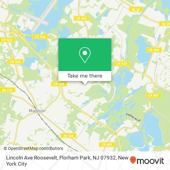 Lincoln Ave Roosevelt, Florham Park, NJ 07932 map