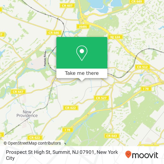 Prospect St High St, Summit, NJ 07901 map
