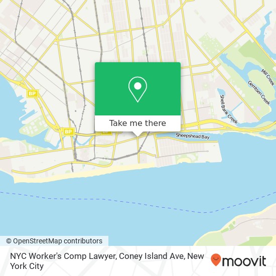Mapa de NYC Worker's Comp Lawyer, Coney Island Ave