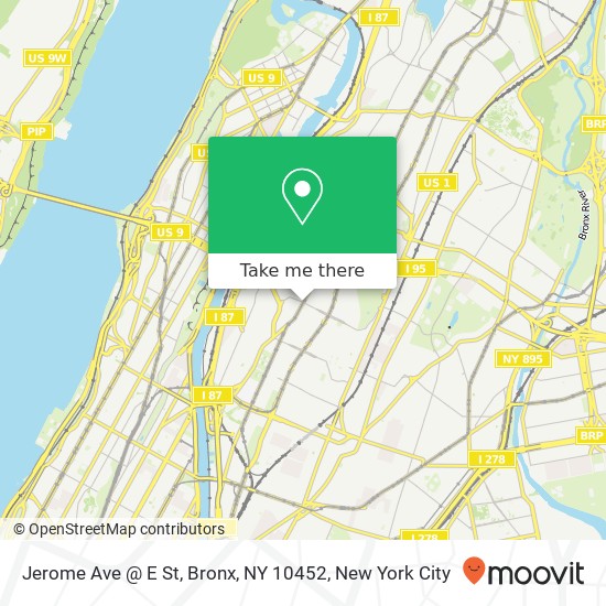 Mapa de Jerome Ave @ E St, Bronx, NY 10452