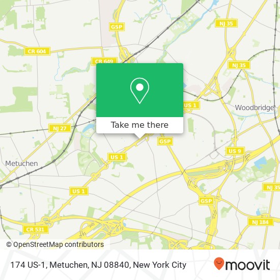 174 US-1, Metuchen, NJ 08840 map