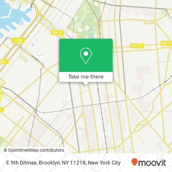 Mapa de E 9th Ditmas, Brooklyn, NY 11218
