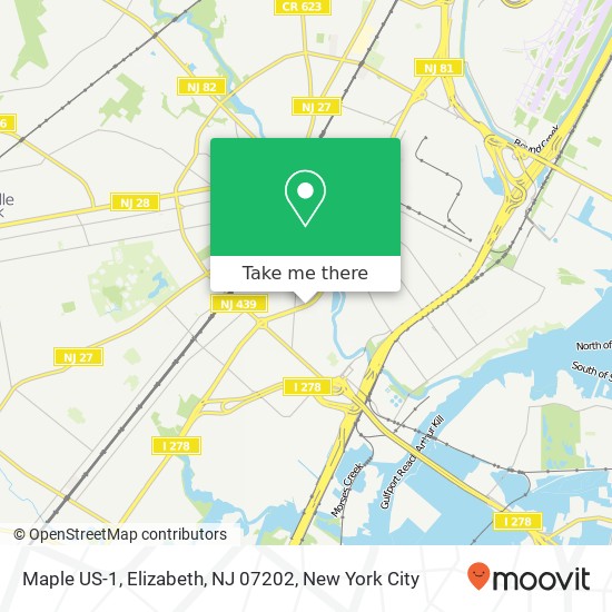 Maple US-1, Elizabeth, NJ 07202 map