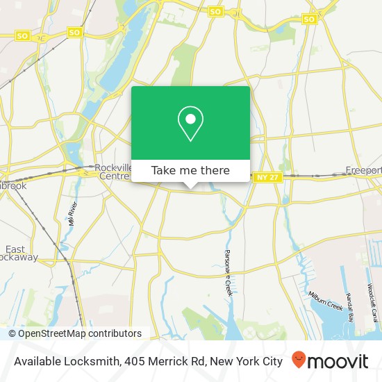 Mapa de Available Locksmith, 405 Merrick Rd