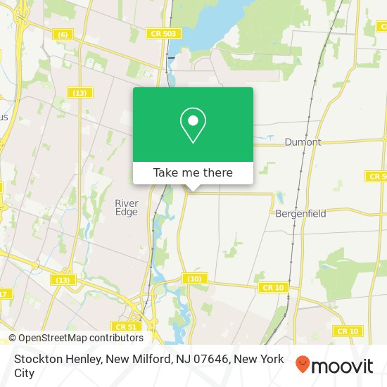 Mapa de Stockton Henley, New Milford, NJ 07646