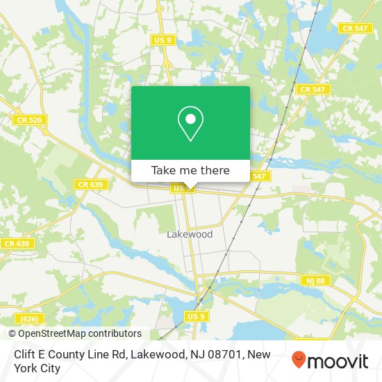 Clift E County Line Rd, Lakewood, NJ 08701 map