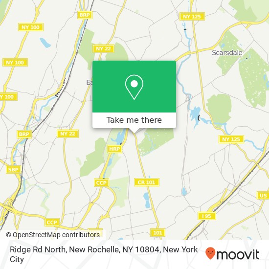 Mapa de Ridge Rd North, New Rochelle, NY 10804