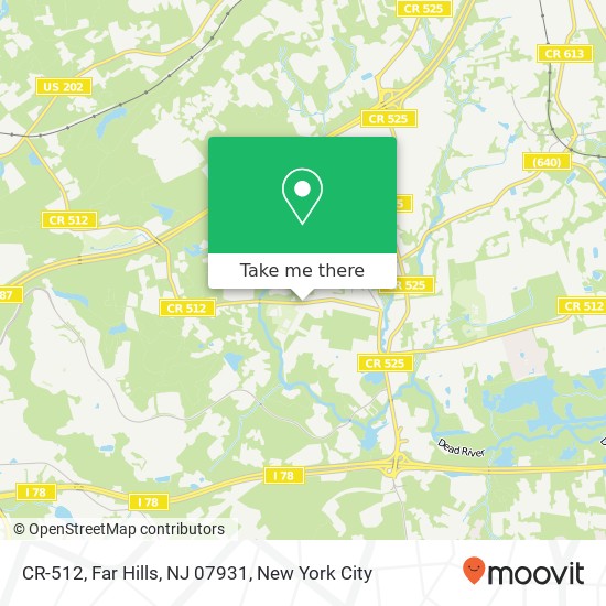 Mapa de CR-512, Far Hills, NJ 07931