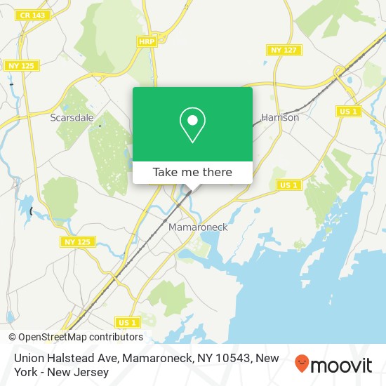 Mapa de Union Halstead Ave, Mamaroneck, NY 10543