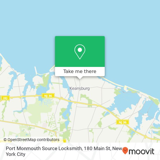 Mapa de Port Monmouth Source Locksmith, 180 Main St