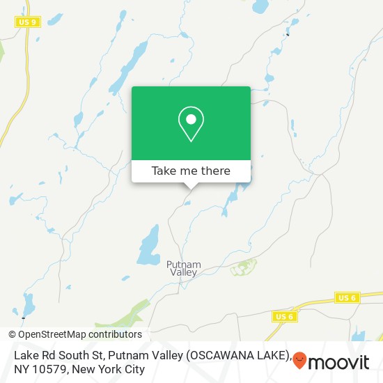 Mapa de Lake Rd South St, Putnam Valley (OSCAWANA LAKE), NY 10579