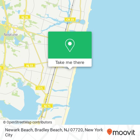 Newark Beach, Bradley Beach, NJ 07720 map