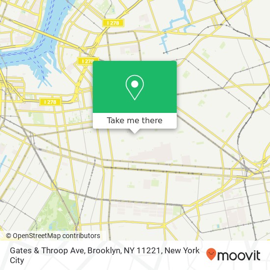 Mapa de Gates & Throop Ave, Brooklyn, NY 11221