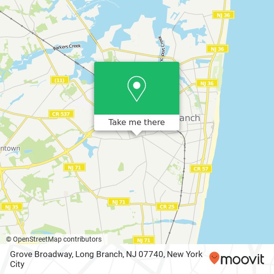 Mapa de Grove Broadway, Long Branch, NJ 07740