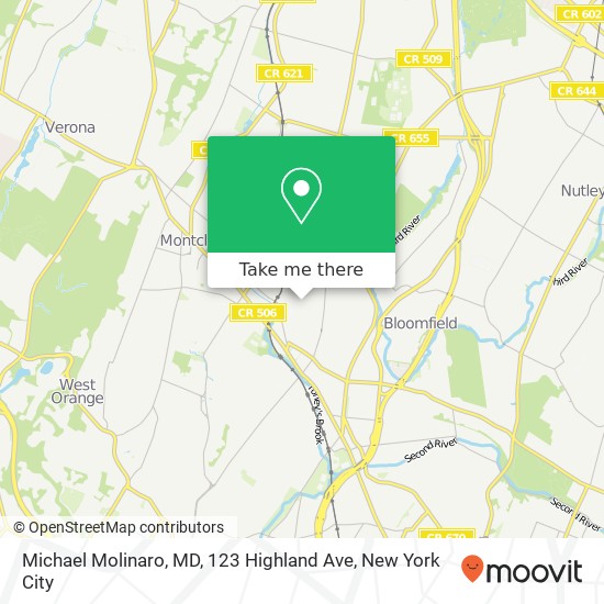 Mapa de Michael Molinaro, MD, 123 Highland Ave