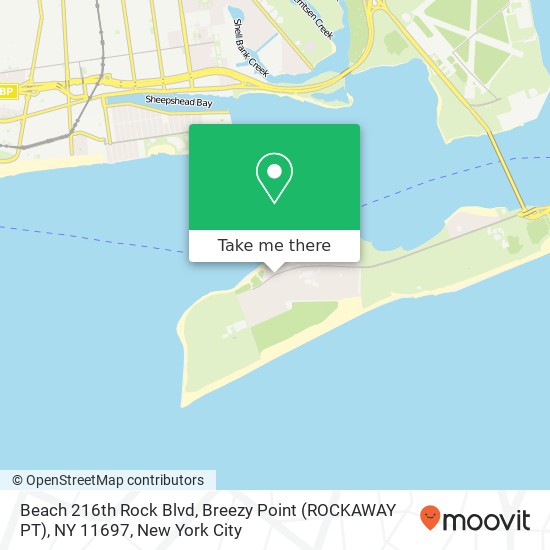 Mapa de Beach 216th Rock Blvd, Breezy Point (ROCKAWAY PT), NY 11697