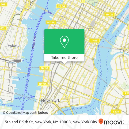 Mapa de 5th and E 9th St, New York, NY 10003