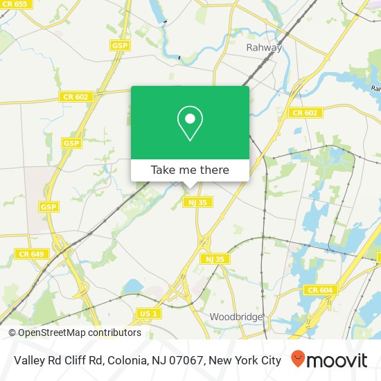Valley Rd Cliff Rd, Colonia, NJ 07067 map