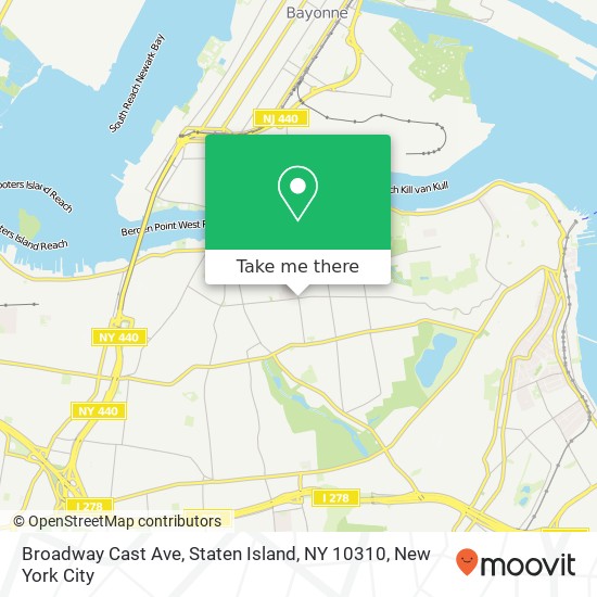 Mapa de Broadway Cast Ave, Staten Island, NY 10310