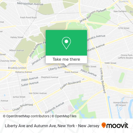 Liberty Ave and Autumn Ave map