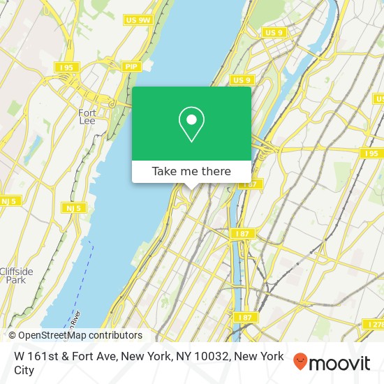 W 161st & Fort Ave, New York, NY 10032 map