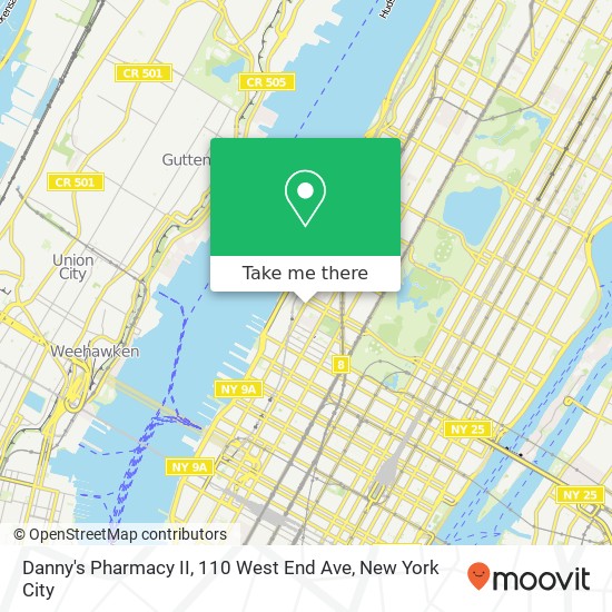 Mapa de Danny's Pharmacy II, 110 West End Ave