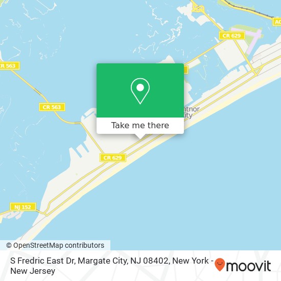 Mapa de S Fredric East Dr, Margate City, NJ 08402