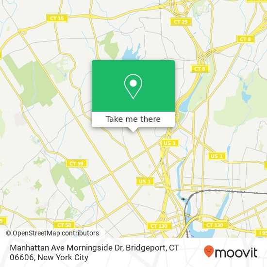 Manhattan Ave Morningside Dr, Bridgeport, CT 06606 map