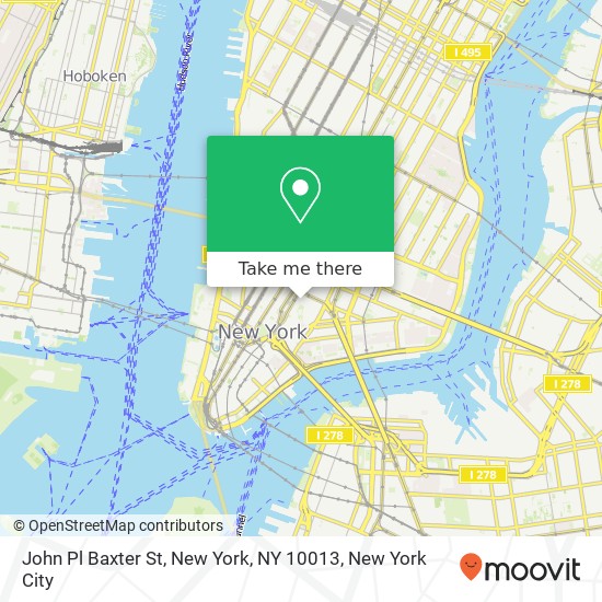 John Pl Baxter St, New York, NY 10013 map