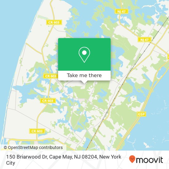 150 Briarwood Dr, Cape May, NJ 08204 map