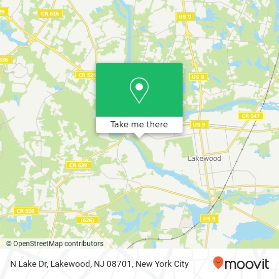 Mapa de N Lake Dr, Lakewood, NJ 08701