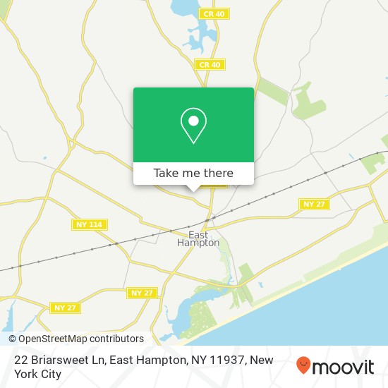 Mapa de 22 Briarsweet Ln, East Hampton, NY 11937