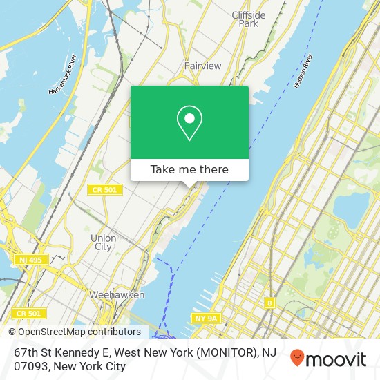 67th St Kennedy E, West New York (MONITOR), NJ 07093 map