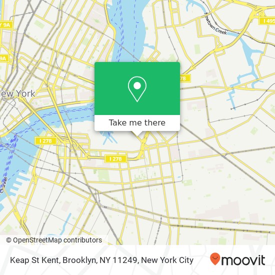 Mapa de Keap St Kent, Brooklyn, NY 11249